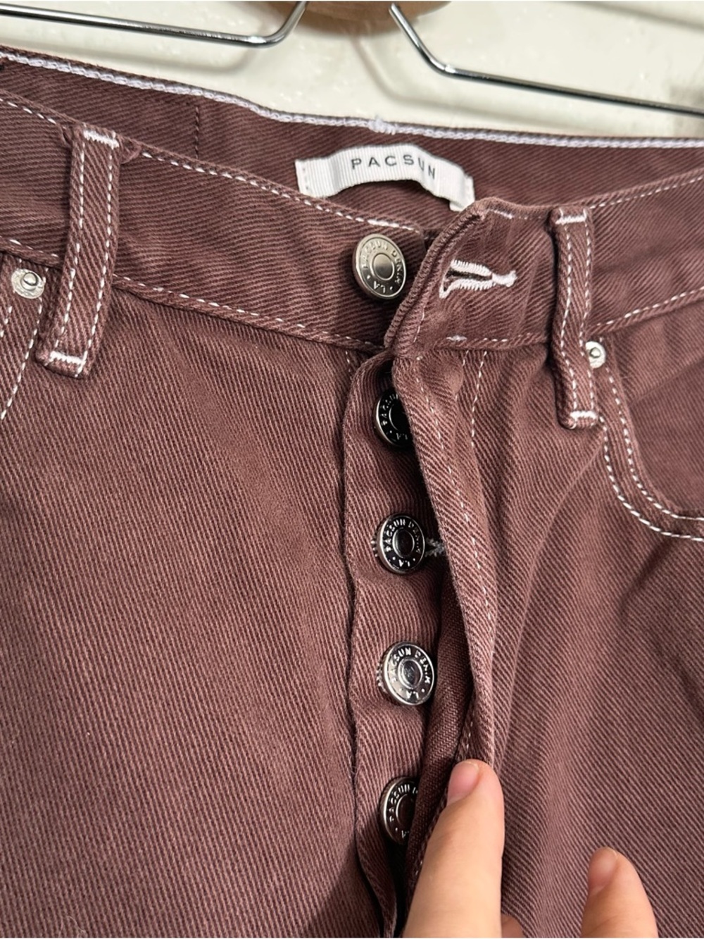 Pacsun Brown Dad Jeans Straight Leg Size 25 - Picture 4 of 9